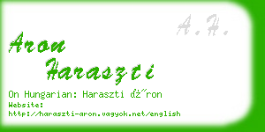 aron haraszti business card